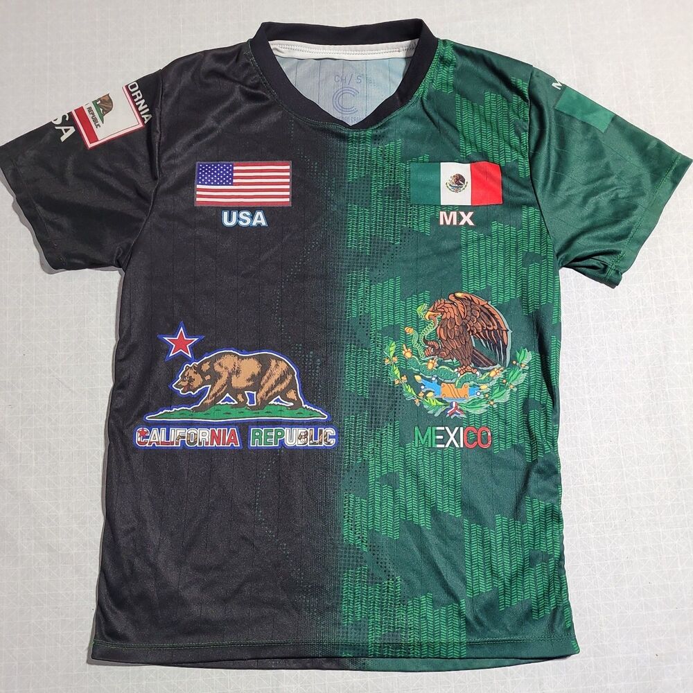 Mexican CA Republic Soccer Jersey | Unisex Half and Half Football Shirt Small